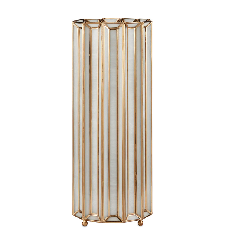 Настольная лампа в форме цилиндра фактурная Soft Glow Lamps Молочный Латунь во Владивостоке | Loft Concept 