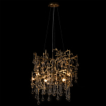 Подвесная люстра в виде ветвей деревьев золотого цвета с прозрачными подвесками-каплями 8 и 14 ламп Droplet Chandelier варинант исполнения - 3 | Loft Concept во Владивостоке
