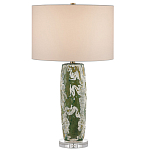 Настольная лампа керамическая с кремовым абажуром Scenic Column варинант исполнения - 4 | Loft Concept во Владивостоке