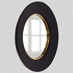 Чёрное настенное зеркало с золотым кантом Porunalia варинант исполнения - 1 | Loft Concept во Владивостоке