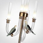 Торшер с 2-мя фигурками птиц на изогнутых прозрачных трубках Ganthea варинант исполнения - 3 | Loft Concept во Владивостоке