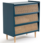Комод с 3-мя ящиками из ротанга Blais Deep Blue Wicker Furniture варинант исполнения - 2 | Loft Concept во Владивостоке