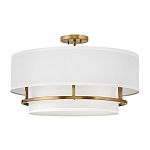 Потолочный светильник с двухслойным белым текстильным абажуром Hinkley варинант исполнения - 1 | Loft Concept во Владивостоке