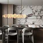 Подвесной светильник с фигурными элементами из белого алебастра Cryptocrystalline Stone варинант исполнения - 9 | Loft Concept во Владивостоке