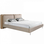 Кровать двуспальная серая с изголовьем из экокожи и ткани Modern Look варинант исполнения - 1 | Loft Concept во Владивостоке