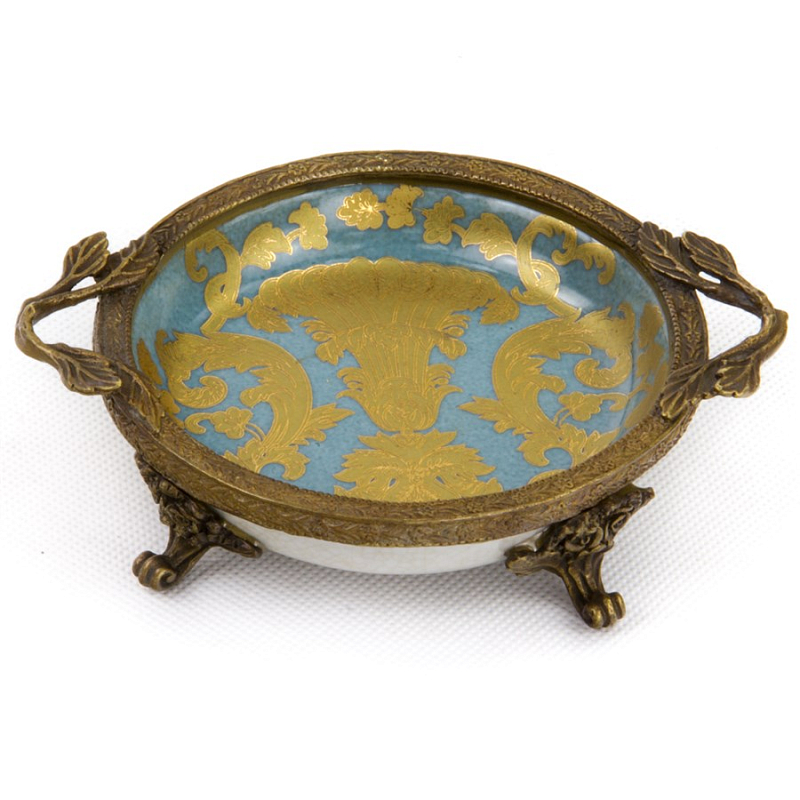 Блюдо Pale blue and Gold Голубой пастельный Золотой Бронза Блюдо Pale blue and Gold Голубой пастельный Золотой Бронза во Владивостоке | Loft Concept