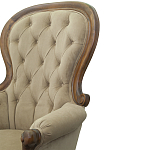 Кресло с мягкой обивкой из светло-коричневого велюра на 4-х деревянных ножках Evelyn Classical Armchair варинант исполнения - 5 | Loft Concept во Владивостоке