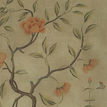 Обои ручная роспись Gustavian Tree of Life Special Colourway on brown Williamsburg варинант исполнения - 1 | Loft Concept во Владивостоке