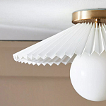 Потолочный светильник с белым плиссированным абажуром Headquarters варинант исполнения - 3 | Loft Concept во Владивостоке