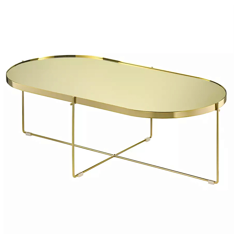 Кофейный столик овальный золотой Modern Mirror Gold Table Золотой Кофейный столик овальный золотой Modern Mirror Gold Table Золотой во Владивостоке | Loft Concept