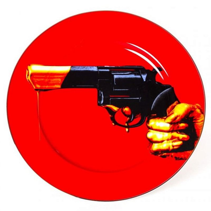 Тарелка Seletti Revolver Красный Черный Тарелка Seletti Revolver Красный Черный во Владивостоке | Loft Concept