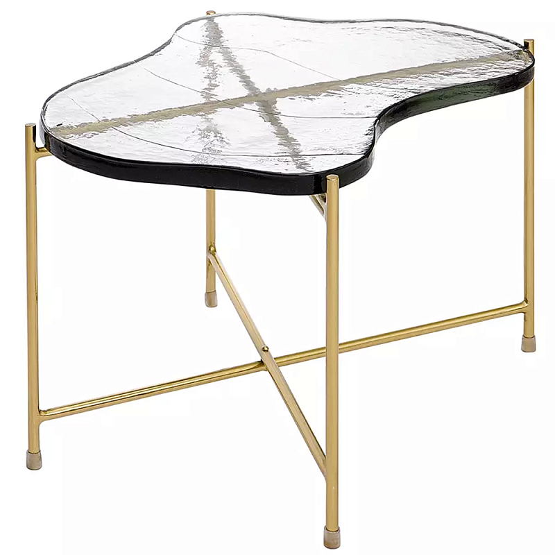 Журнальный столик с изогнутой стеклянной столешницей Curved Glass Table Top Прозрачный Золотой Журнальный столик с изогнутой стеклянной столешницей Curved Glass Table Top Прозрачный Золотой во Владивостоке | Loft Concept