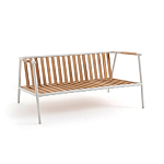 Садовый 2-х местный диван с подлокотниками из тика White варинант исполнения - 5 | Loft Concept во Владивостоке