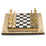 Шахматы из бронзы и натуральных камней Долерит и Мрамор с гравировкой Decorative Thematic Chess варинант исполнения - 1 | Loft Concept во Владивостоке