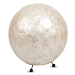 Настольная лампа из перламутра на металлическом каркасе Indonesian Egg варинант исполнения - 1 | Loft Concept во Владивостоке