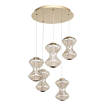 Люстра светодиодная с стеклянными волнообразными плафонами Amphora of Light варинант исполнения - 3 | Loft Concept во Владивостоке