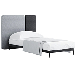 Кровать с большим мягким изголовьем Unity Grey Bed варинант исполнения - 3 | Loft Concept во Владивостоке