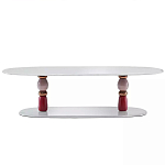 Дизайнерский журнальный стол на 2-х фигурных ножках с подстольем Lycad варинант исполнения - 1 | Loft Concept во Владивостоке