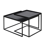 Комплект столиков с квадратными столешницами черные Black Table Combination варинант исполнения - 1 | Loft Concept во Владивостоке