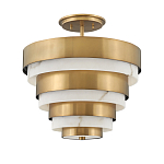 Потолочный светильник многоярусный с чередованием латунных и белых колец Hinkley  варинант исполнения - 1 | Loft Concept во Владивостоке