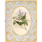 Декоративный постер с изображением птиц в раме с рельефным растительным узором Blooming Birds Poster варинант исполнения - 6 | Loft Concept во Владивостоке