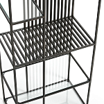 Стеллаж из металла и стекла Menzie Black Stripes Metal Rack варинант исполнения - 4 | Loft Concept во Владивостоке
