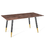 Стол обеденный с коричневой прямоугольной столешницей из керамики на четырех металлических ножках Brown Ceramics варинант исполнения - 1 | Loft Concept во Владивостоке