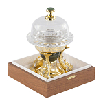 Икорница с декором "Три рыбки" с гравировкой и натуральным камнем Нефрит Decorative Cavair Dishes варинант исполнения - 2 | Loft Concept во Владивостоке