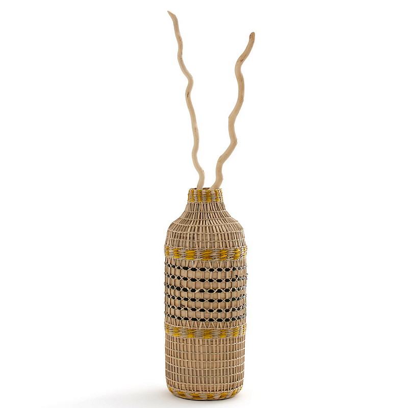 Ваза декоративная из натурального плетеного бамбука Bamboo Decor 42 Бежевый Ваза декоративная из натурального плетеного бамбука Bamboo Decor 42 Бежевый во Владивостоке | Loft Concept