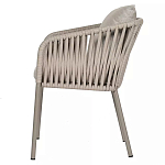 Стул серо-бежевый с декоративным плетением на спинке и подлокотниках Chair Weave варинант исполнения - 6 | Loft Concept во Владивостоке