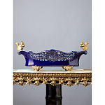 Чаша темно-синего цвета из фарфора с бронзовыми фигурками белок Eden Garden porcelain and bronze варинант исполнения - 1 | Loft Concept во Владивостоке