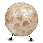 Настольная лампа из перламутра на металлическом каркасе Indonesian Circle варинант исполнения - 2 | Loft Concept во Владивостоке