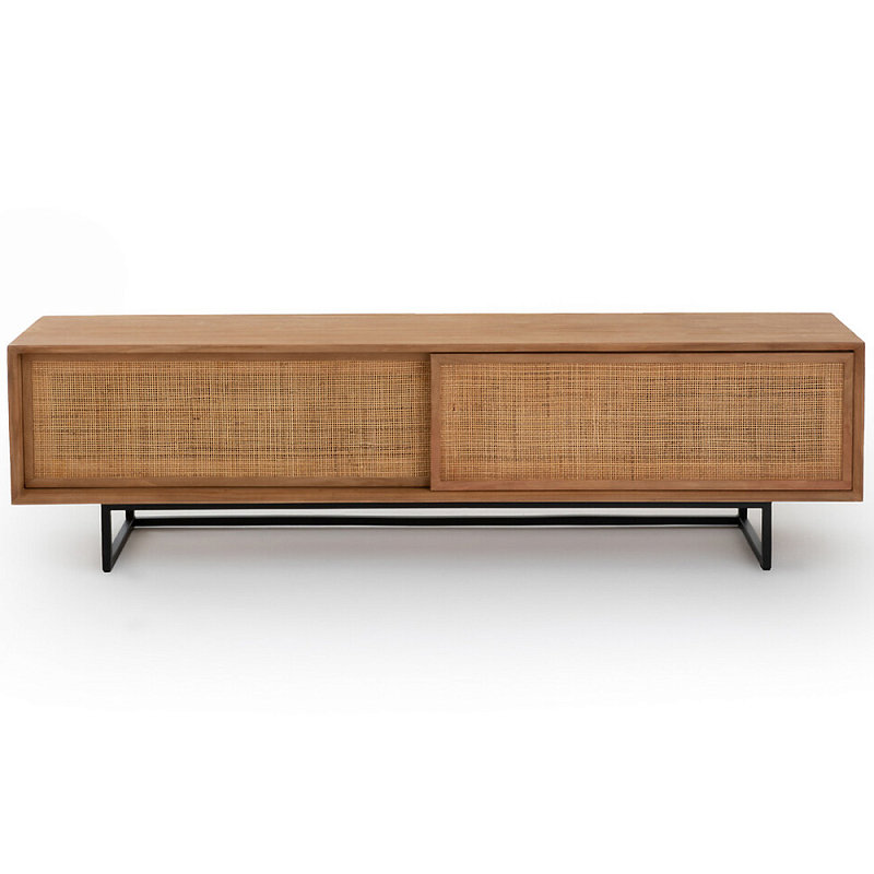 ТВ-тумба из массива тика Busto TV Stand Древесина Черный ТВ-тумба из массива тика Busto TV Stand Древесина Черный во Владивостоке | Loft Concept