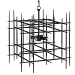 Люстра черная квадратной остроконечной формы Black Square варинант исполнения - 2 | Loft Concept во Владивостоке