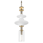 Подвесной светильник со стеклянными элементами и бронзовыми вставками Высота 62 см Gabriel Scott Luna варинант исполнения - 7 | Loft Concept во Владивостоке