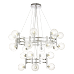 Люстра подвесная с двумя ярусами и 24-ю рельефными прозрачными плафонами из стекла Perforated Glass Bubbles варинант исполнения - 1 | Loft Concept во Владивостоке