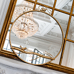 Зеркало настенное в раме золотого цвета с декором птица на ветке Mirror Portal варинант исполнения - 2 | Loft Concept во Владивостоке