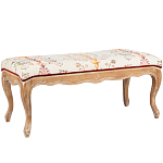 Банкетка из массива бука бежевая с растительным орнаментом Raffael Beige Floral Banquette варинант исполнения - 1 | Loft Concept во Владивостоке