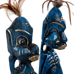 Комплект из 2-х деревянных статуэток Asmat Statuettes Dark Blue варинант исполнения - 6 | Loft Concept во Владивостоке
