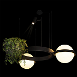 Подвесной светильник с 2-мя шарообразными плафонами и цилиндрическим спотом Light of Еyes варинант исполнения - 7 | Loft Concept во Владивостоке