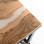 Кофейный столик со столешницей карагач и эпоксидной смолы Trina Coffee Table варинант исполнения - 2 | Loft Concept во Владивостоке