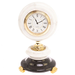 Часы настольные бронзовые из натуральных камней Мрамор и Змеевик Stone Clock варинант исполнения - 1 | Loft Concept во Владивостоке