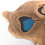 Кофейный стол со столешницей из орехового дерева и эпоксидной смолы Clem Coffee Table варинант исполнения - 1 | Loft Concept во Владивостоке