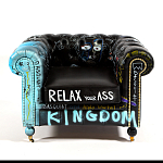 Кресло "Баския и Уорхол" Basquiat Warhol graffiti chair натуральная кожа варинант исполнения - 2 | Loft Concept во Владивостоке