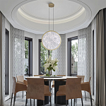 Светодиодный подвесной светильник круглой формы с металлической рамой золотого цвета Marble Glow 47 варинант исполнения - 6 | Loft Concept во Владивостоке