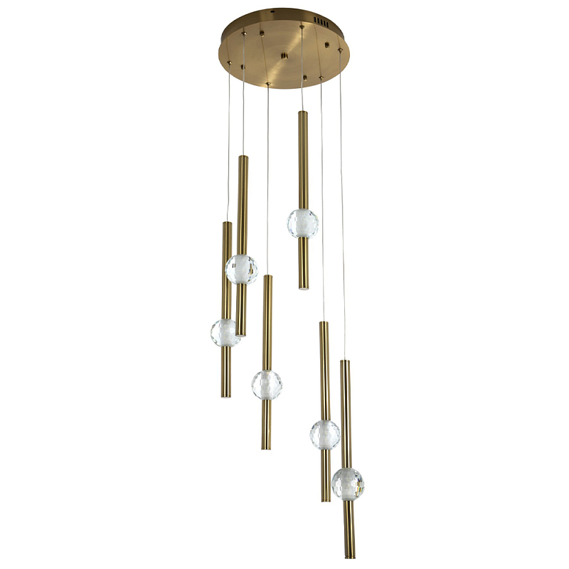 Каскадная люстра Celestin Spheres Brass Chandelier Прозрачный Латунь Каскадная люстра Celestin Spheres Brass Chandelier Прозрачный Латунь во Владивостоке | Loft Concept