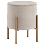 Бежевый пуф на золотистых ножках SANJAY варинант исполнения - 1 | Loft Concept во Владивостоке