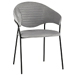 Серый стул с обивкой из искусственной замши Alexis варинант исполнения - 1 | Loft Concept во Владивостоке