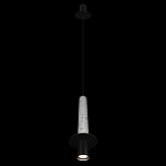 Подвесной светильник с узким цилиндрическим плафоном и черным металлическим декором Concrete Pipe варинант исполнения - 11 | Loft Concept во Владивостоке