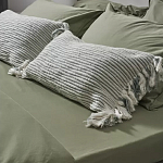 Чехол на подушку мятного цвета с бахромой и объемным узором Ethnic mix варинант исполнения - 5 | Loft Concept во Владивостоке